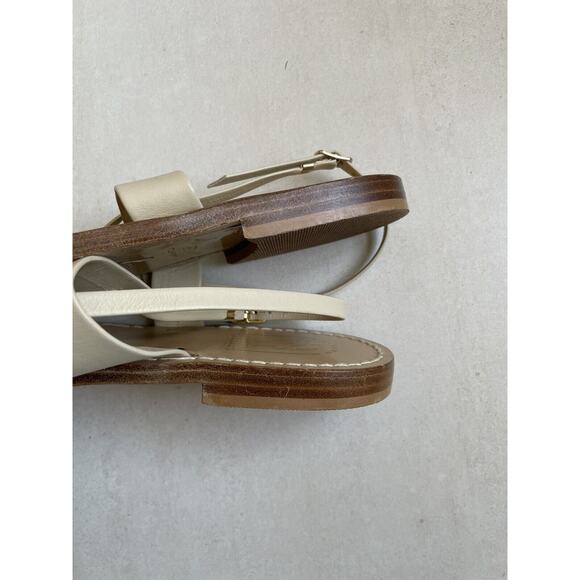 A. Mano Capri Sandals Flats Shoes Strapply Leather Tan Italy - Picture 7 of 9